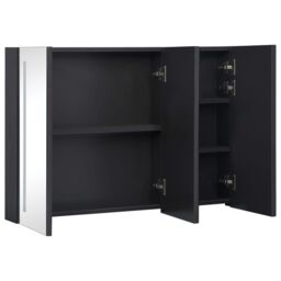 Berkfield Home LED Bathroom Mirror Cabinet 89x14x62 cm in Black - Size: 89 x 14 x 62 cm - thumbnail 5