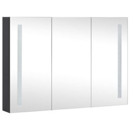 Berkfield Home LED Bathroom Mirror Cabinet 89x14x62 cm in Black - Size: 89 x 14 x 62 cm - thumbnail 3