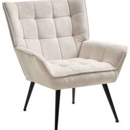 Wyld and Coco Retro Wide Armchair Light Beige - Water-Repellent Upholstery - thumbnail 2