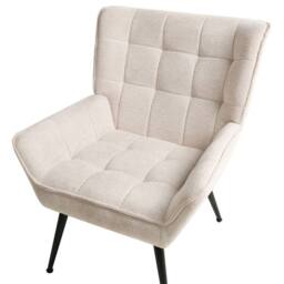 Wyld and Coco Retro Wide Armchair Light Beige - Water-Repellent Upholstery - thumbnail 6