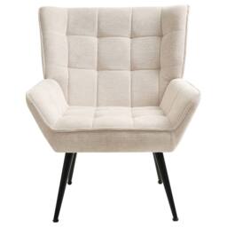 Wyld and Coco Retro Wide Armchair Light Beige - Water-Repellent Upholstery - thumbnail 3