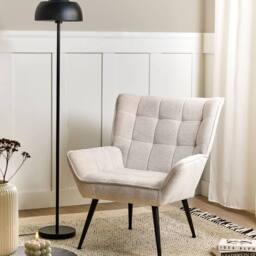 Wyld and Coco Retro Wide Armchair Light Beige - Water-Repellent Upholstery - thumbnail 1