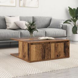 Berkfield Home Coffee Table Old wood 80 x 80 x 31 cm Engineered wood in Brown - thumbnail 1