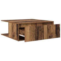 Berkfield Home Coffee Table Old wood 80 x 80 x 31 cm Engineered wood in Brown - thumbnail 5
