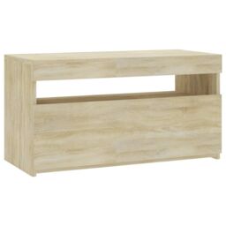 Berkfield Home TV Cabinet with LED Lights Sonoma Oak 75x35x40 cm in Brown - Size: 75 x 35 x 40 cm - thumbnail 2