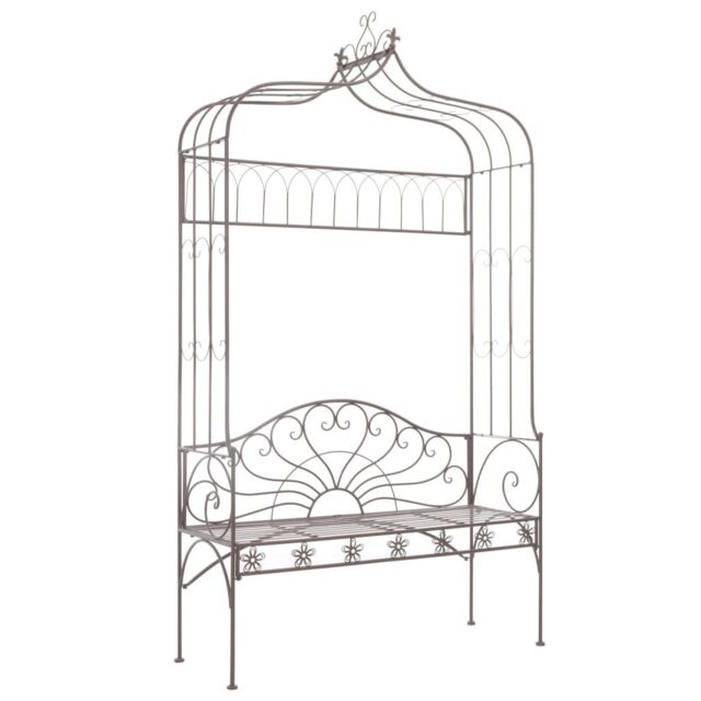 Berkfield Home Garden Bench 122 cm Iron Antique Brown - image 1
