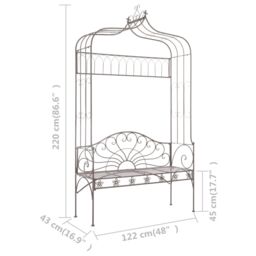 Berkfield Home Garden Bench 122 cm Iron Antique Brown - thumbnail 6