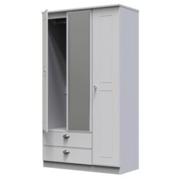 Ready Assembled 2 U Albert Triple Mirror Wardrobe with 2 Drawers (Ready Assembled) in Grey - thumbnail 5