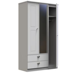 Ready Assembled 2 U Albert Triple Mirror Wardrobe with 2 Drawers (Ready Assembled) in Grey - thumbnail 6