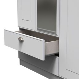 Ready Assembled 2 U Albert Triple Mirror Wardrobe with 2 Drawers (Ready Assembled) in Grey - thumbnail 7