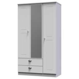 Ready Assembled 2 U Albert Triple Mirror Wardrobe with 2 Drawers (Ready Assembled) in Grey - thumbnail 3