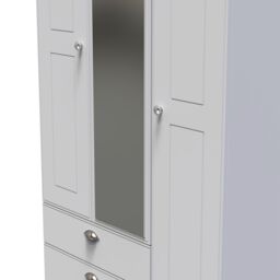 Ready Assembled 2 U Albert Triple Mirror Wardrobe with 2 Drawers (Ready Assembled) in Grey - thumbnail 4