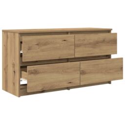 Berkfield Home TV Cabinet Artisan Oak 100x35x54 cm Engineered Wood in Brown - Size: 100 x 35 x 54 cm - thumbnail 5