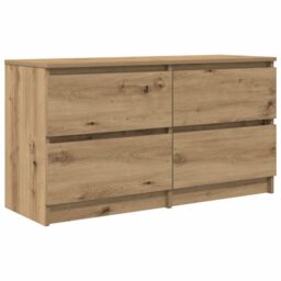 Berkfield Home TV Cabinet Artisan Oak 100x35x54 cm Engineered Wood in Brown - Size: 100 x 35 x 54 cm - thumbnail 2