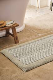 CHRISTY 'Portobello Stripe' Coastal Inspired Bath Rugs in Beige - thumbnail 1