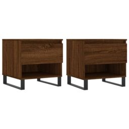 Berkfield Home Coffee Tables 2 pcs Brown Oak 50x46x50 cm Engineered Wood - Size: 50 x 46 x 50 cm - thumbnail 2