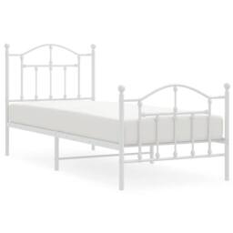 Berkfield Home Metal Bed Frame with Headboard & Footboard White 90x190 cm Single - thumbnail 3