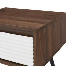 ERGOVEXA Dark Walnut Bedside Sofa End Nightstand Side Table 1 Drawer Storage in Dark Brown - thumbnail 4