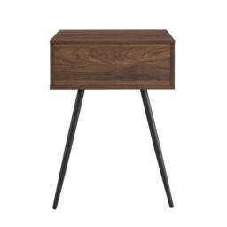 ERGOVEXA Dark Walnut Bedside Sofa End Nightstand Side Table 1 Drawer Storage in Dark Brown - thumbnail 2