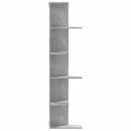 Berkfield Home Wall Corner Shelf Concrete Grey 36.5x36.5x140 cm Engineered Wood - thumbnail 5
