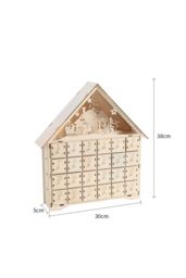 Living and Home DIY Old Man Deer Small House Calendar Cabinet with Light for Christmas countdown, 30cm L x 5cm W x 38cm H - Size: 30 cm L x 5 cm W - thumbnail 7