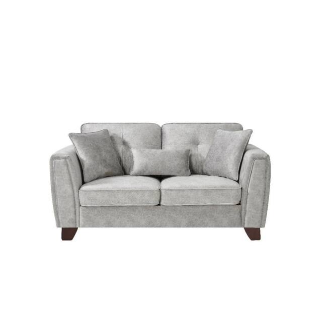 Comfy Living Ltd Faux Suede Sofa 2 Seater Sofa In Grey - image 1