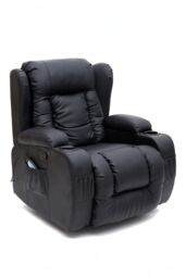 More4Homes Caesar Manual Recliner Bonded Leather 1+3 Seater Sofa Set in Black - thumbnail 4