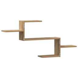 Berkfield Home Wall Shelf Artisian Oak 104x15x49 cm Engineered Wood in Brown - Size: 104 x 15 x 49 cm - thumbnail 6