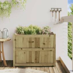 Berkfield Home Beautiful Garden Planter 90x50x70 cm Impregnated Wood Pine in Brown - Size: 90 x 50 x 70 cm