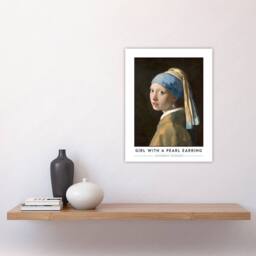 "Artery8 Johannes Vermeer With A Pearl Earring Wall Art Print in Black - Size: W18"" x H24""" - thumbnail 4