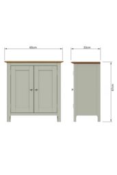FWStyle Sideboard Oak Veneered Top 2 Large Doors Sage Green Finish - thumbnail 5