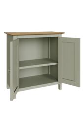 FWStyle Sideboard Oak Veneered Top 2 Large Doors Sage Green Finish - thumbnail 2