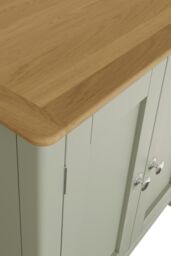FWStyle Sideboard Oak Veneered Top 2 Large Doors Sage Green Finish - thumbnail 4