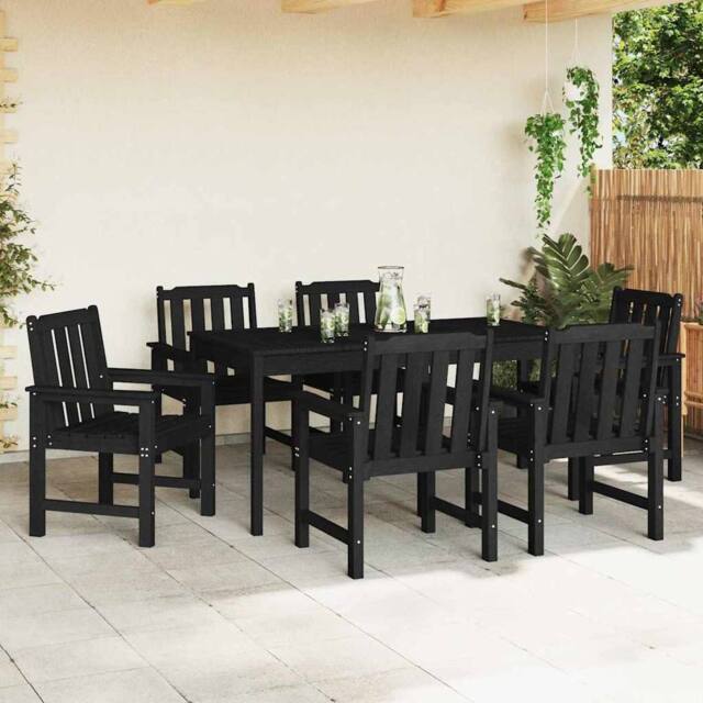 Berkfield Home Modern Garden Dining Chairs 6 pcs Black 65, 5x55, 5x88 cm HDPE - image 1