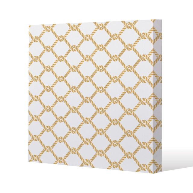Benjamin Tate Design Gold Chainlink Rope (Canvas Print) / 127 x 127 x 4cm in Natural - Size: 127 x 127 x 4 cm - image 1