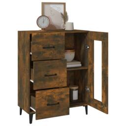 Berkfield Home Sideboard Smoked Oak 69.5x34x90 cm Engineered Wood in Brown - thumbnail 5