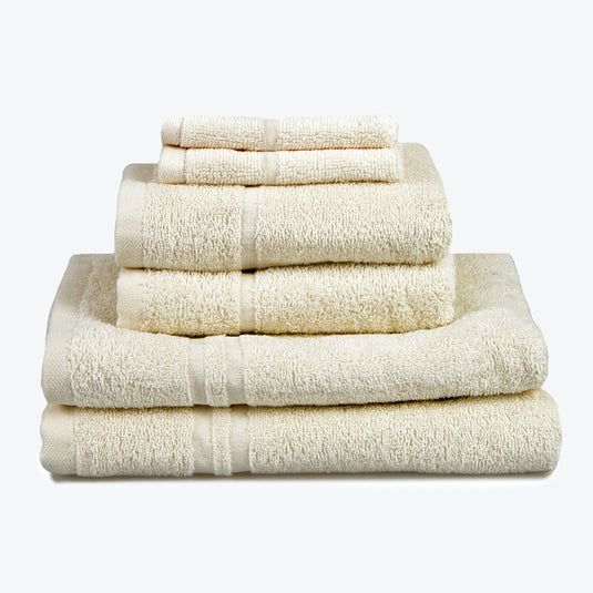 Allure Bath Fashions Hotel Essentials Cotton 6 Piece Towel Set in Cream - image 1