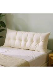 Living and Home Cozy Upholstered Headboard Pillow in Beige - Size: Large - thumbnail 3