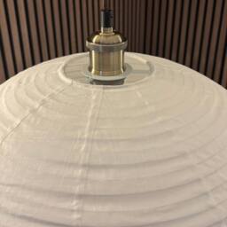 CGC Lighting Sybil Linen Large Round Globe Easy Fit Hand Made Lampshade in White - thumbnail 9