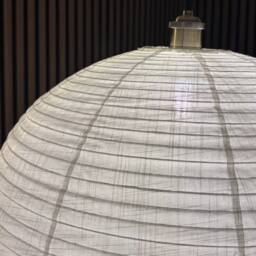 CGC Lighting Sybil Linen Large Round Globe Easy Fit Hand Made Lampshade in White - thumbnail 8