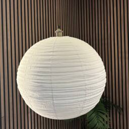 CGC Lighting Sybil Linen Large Round Globe Easy Fit Hand Made Lampshade in White - thumbnail 5