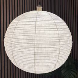 CGC Lighting Sybil Linen Large Round Globe Easy Fit Hand Made Lampshade in White - thumbnail 6