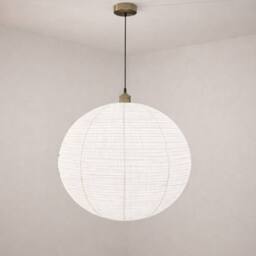 CGC Lighting Sybil Linen Large Round Globe Easy Fit Hand Made Lampshade in White