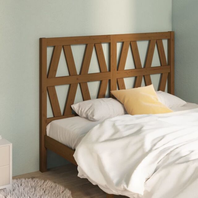 Berkfield Home Bed Headboard Honey Brown 126x4x100 cm Solid Wood Pine - Size: 126 x 4 x 100 cm - image 1