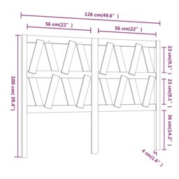 Berkfield Home Bed Headboard Honey Brown 126x4x100 cm Solid Wood Pine - Size: 126 x 4 x 100 cm - thumbnail 6