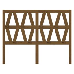 Berkfield Home Bed Headboard Honey Brown 126x4x100 cm Solid Wood Pine - Size: 126 x 4 x 100 cm - thumbnail 3
