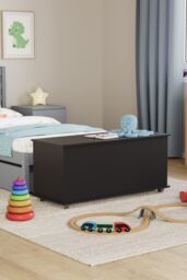 Home Discount Vida Designs Leon Spacious Ottoman Toy Storage Unit for Kids in Black - thumbnail 2
