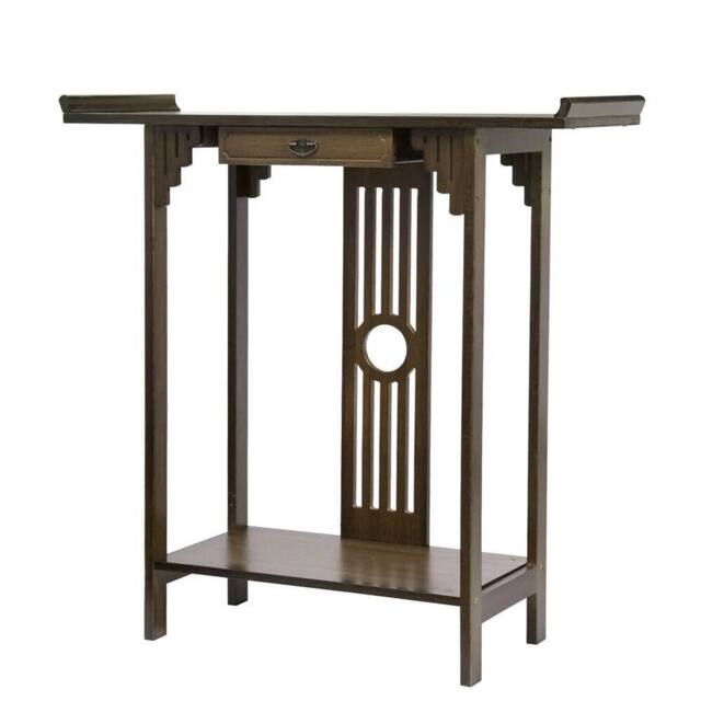 KORVIXA Console Table Rustic Wood Hallway Side Table in Brown - Size: 100 cm x 100 cm - image 1