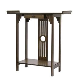 KORVIXA Console Table Rustic Wood Hallway Side Table in Brown - Size: 100 cm x 100 cm - thumbnail 1