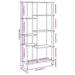 Berkfield Home Practical Book Shelf 80x30x180 cm Steel & Engineered Wood in Brown - Size: 80 x 30 x 180 cm - thumbnail 5